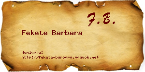Fekete Barbara névjegykártya